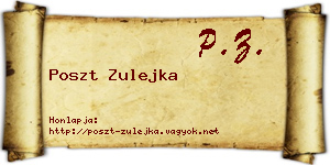 Poszt Zulejka névjegykártya